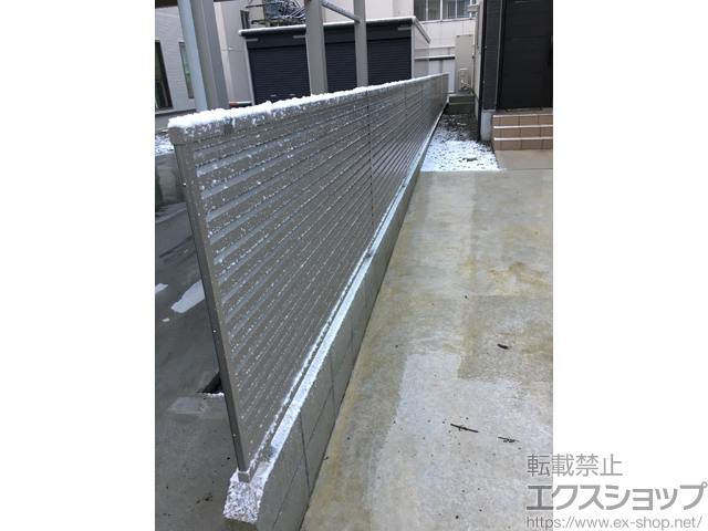 富山県富山市ののフェンス・柵 ミエーネフェンス 目隠しルーバータイプ 自由柱施工 施工例
