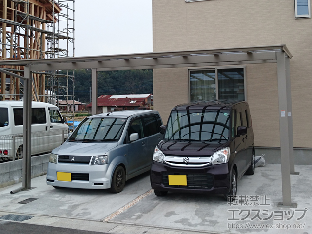 大分県日田市ののカーポート ネスカF (フラットスタイル) ワイド 積雪〜20cm対応 施工例