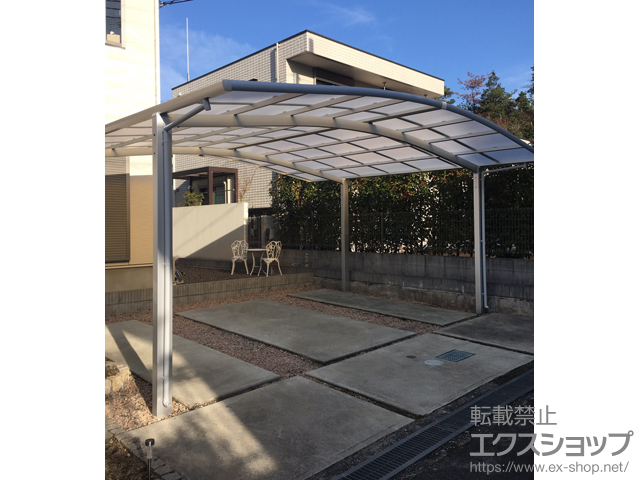大阪府阪南市ののカーポート ネスカR (ラウンドスタイル) ワイド 積雪〜20cm対応 施工例