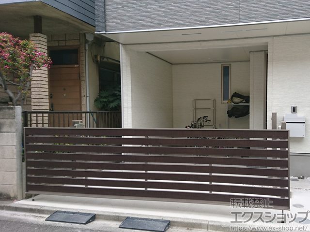 神奈川県川崎市ののカーゲート ワイドオーバードアS5型 マテリアルカラー 手動式 施工例