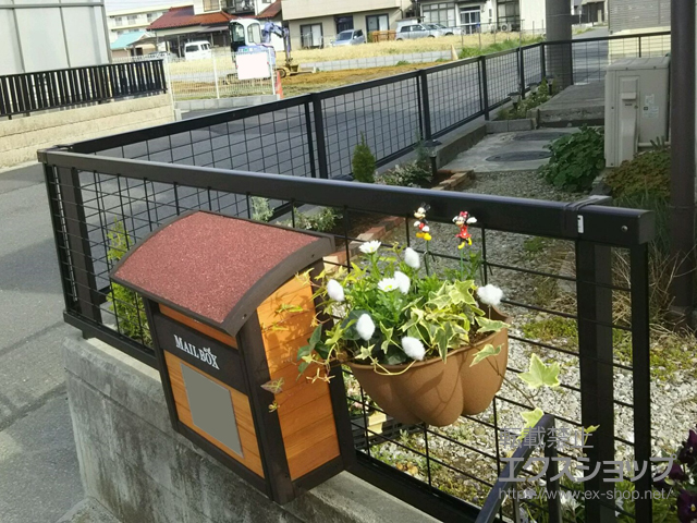 宮城県石巻市ののフェンス・柵 アルメッシュフェンス2型 フリーポールタイプ 施工例