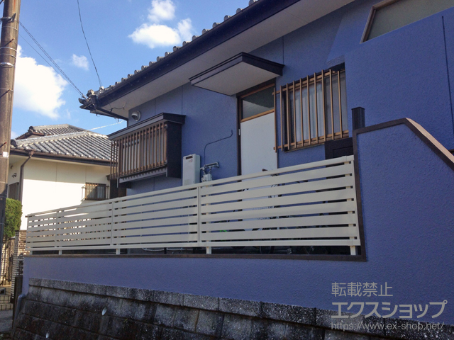 宮崎県宮崎市ののフェンス・柵 エクスラインフェンス23型 横半目隠し 自由柱仕様 施工例