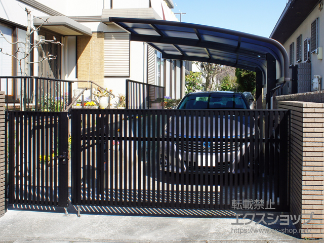 神奈川県鎌倉市ののカーゲート オーバードアS4型 電動式＜開戸あり＞ 施工例
