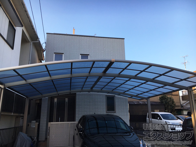 愛知県名古屋市ののカーポート ネスカR (ラウンドスタイル) ワイド 積雪〜20cm対応 施工例