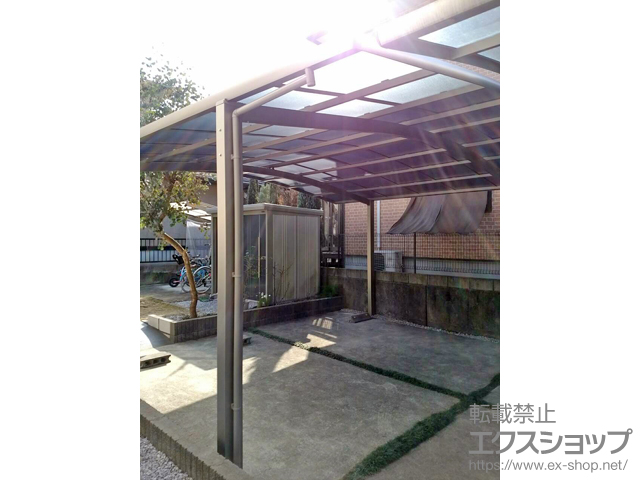 宮崎県宮崎市ののカーポート ネスカR (ラウンドスタイル) ワイド 積雪〜20cm対応 施工例