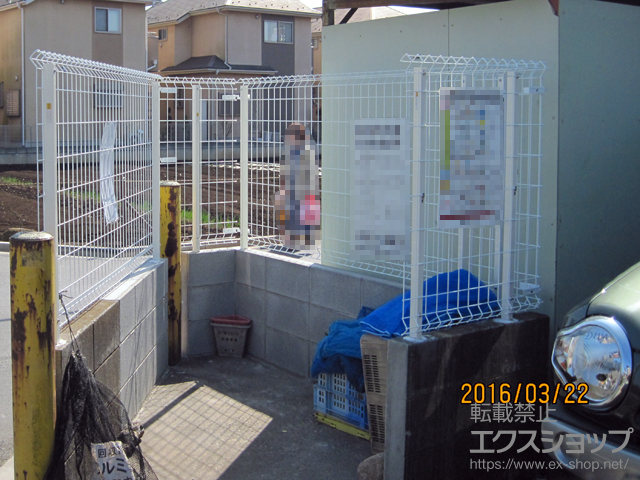 埼玉県新座市ののフェンス・柵 イーネットフェンス1F型 自由柱タイプ 施工例