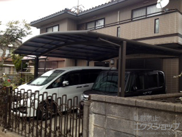 千葉県香取郡東庄町ののカーポート ネスカR (ラウンドスタイル) ワイド 積雪〜20cm対応 施工例