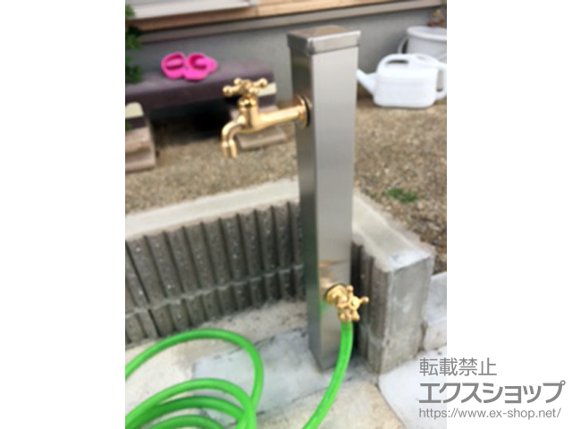 愛知県犬山市のユニソン(UNISON)立水栓・ガーデンシンク施工例(スプレスタンド 蛇口2個セット:31980032-1)