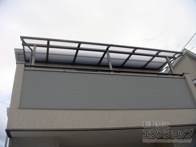大阪府枚方市ののバルコニー・ベランダ屋根 スピーネ R型 屋根タイプ 連棟 積雪〜20cm対応 施工例