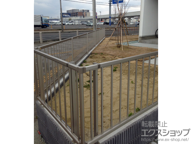 宮城県名取市ののフェンス・柵 ミエッタフェンス 自由柱施工 施工例