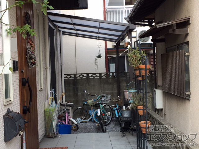 福岡県福岡市ののテラス屋根 スピーネ F型 テラスタイプ 単体 積雪〜20cm対応 施工例