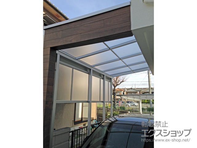 兵庫県尼崎市ののテラス屋根 ヴェクターテラス F型 テラスタイプ 単体 積雪〜20cm対応＋前面パネル 施工例