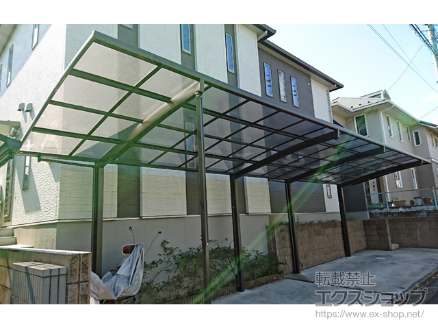 東京都八王子市ののカーポート フーゴR (ラウンドスタイル) 縦連棟 耐雪風圧強化パッケージ 積雪〜30cm対応 施工例