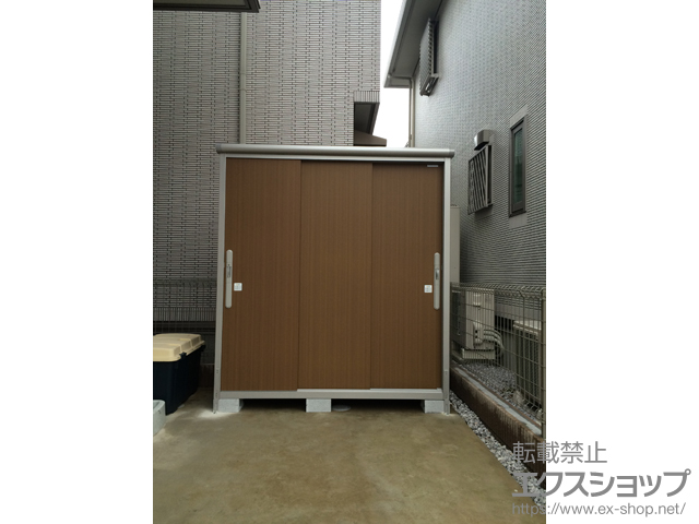 大阪府泉佐野市のの物置・屋外倉庫 エスモ 一般型（ESD-1807AGL-WB） 施工例