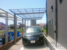 埼玉県越谷市ののカーポート ネスカF (フラットスタイル) 延長 積雪〜20cm対応 施工例