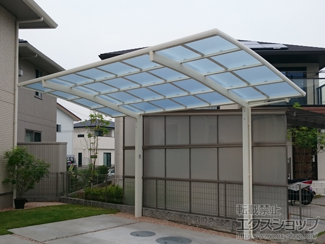 広島県尾道市ののカーポート ネスカR (ラウンドスタイル) 積雪〜20cm対応 施工例