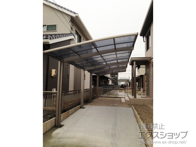 三重県鈴鹿市ののカーポート ネスカR (ラウンドスタイル) 縦連棟 積雪〜20cm対応 施工例