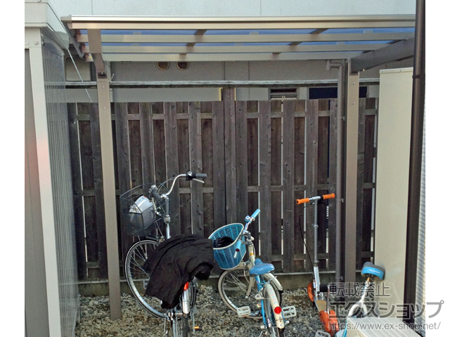栃木県那須塩原市ののサイクルポート・駐輪場 ネスカFミニ (フラットスタイル) 積雪〜20cm対応 施工例