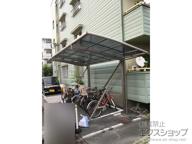 大阪府枚方市ののサイクルポート・駐輪場 ネスカRミニ (ラウンドスタイル) 積雪〜20cm対応 施工例