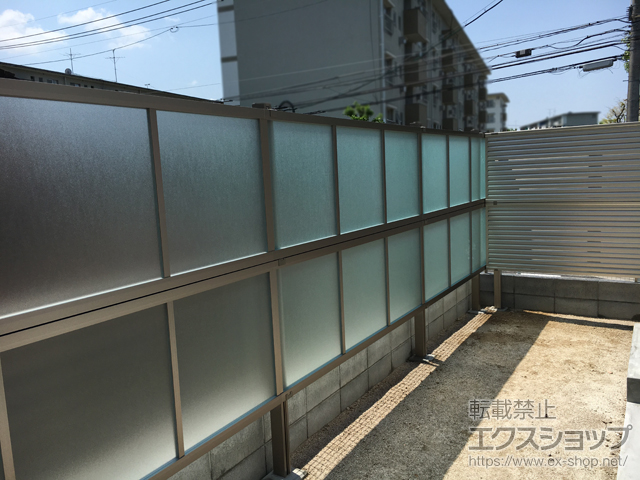 福岡県福岡市ののフェンス・柵 ライシスフェンスP型 アルミ多段柱施工 施工例