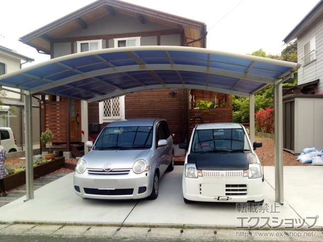 福岡県行橋市ののカーポート レイナツインポートグラン 積雪〜20cm対応＋屋根ふき材補強部品 2セット 施工例