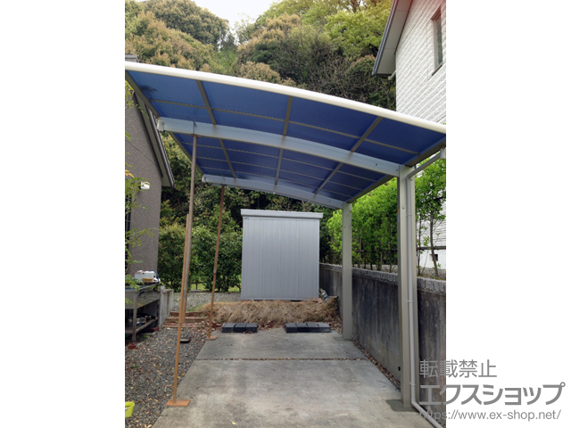 大分県大分市ののカーポート 積雪〜20cm対応＋着脱式サポート 標準・ハイルーフ兼用 2本入×1セット 施工例