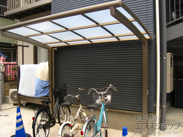 埼玉県川口市ののサイクルポート・駐輪場 ネスカRミニ (ラウンドスタイル) 積雪〜20cm対応 施工例