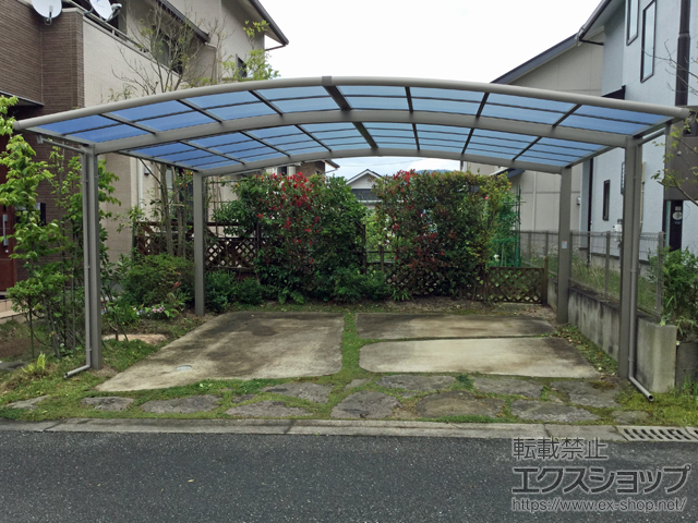 福岡県福岡市ののカーポート ネスカR (ラウンドスタイル) ワイド 積雪〜20cm対応 施工例