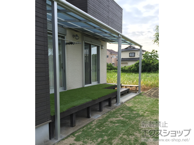 宮崎県宮崎市ののテラス屋根 スピーネ F型 テラスタイプ 連棟 積雪〜20cm対応 施工例