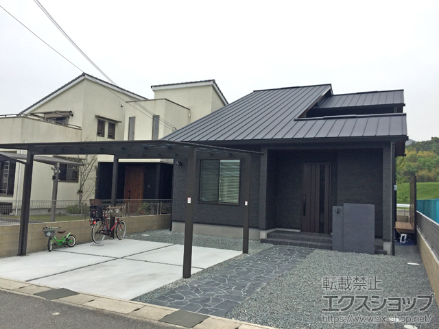 兵庫県姫路市ののカーポート ネスカF (フラットスタイル) ワイド 積雪〜20cm対応 施工例