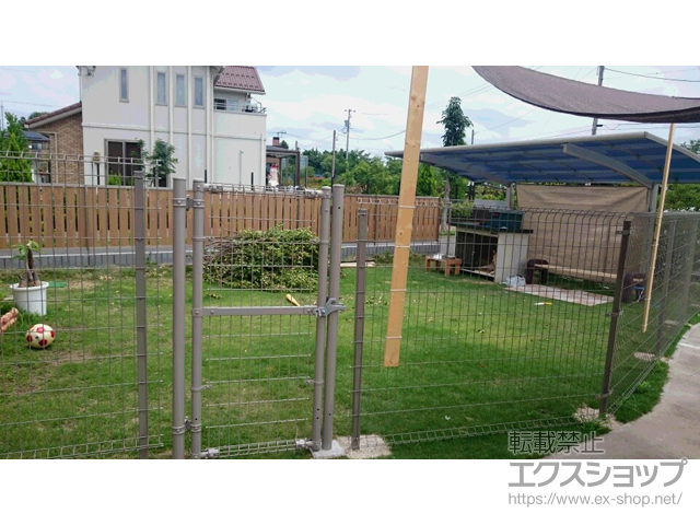 福島県須賀川市ののフェンス・柵 イーネットフェンス1F型 自由柱施工 施工例