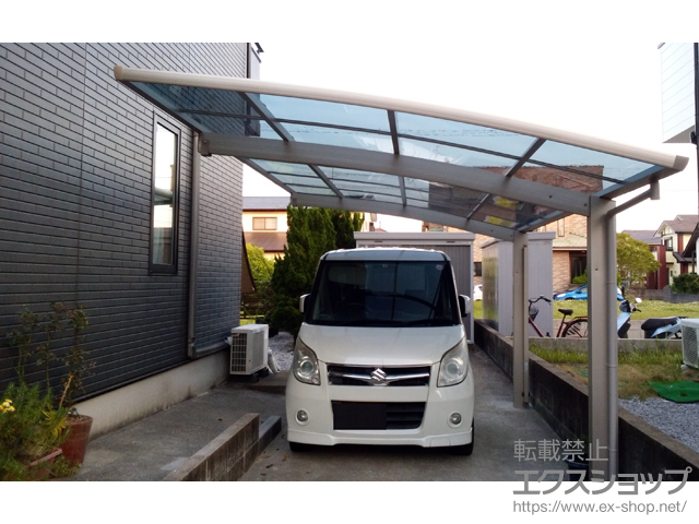 宮崎県宮崎市ののカーポート プレシオスポート 積雪〜20cm対応＋着脱式補助柱 2本入り×1セット 施工例