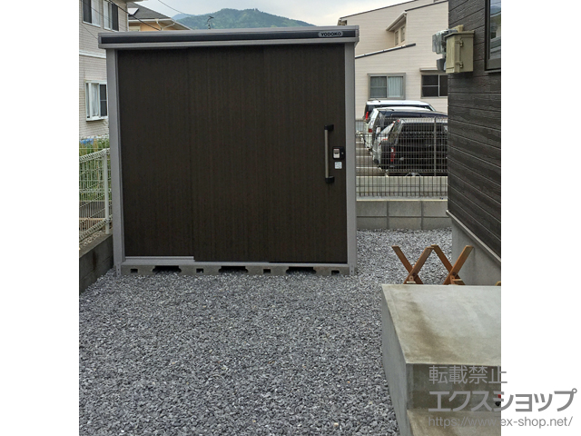 宮崎県延岡市のの物置・屋外倉庫 エルモ 一般型(LMD-2218-DW) 施工例