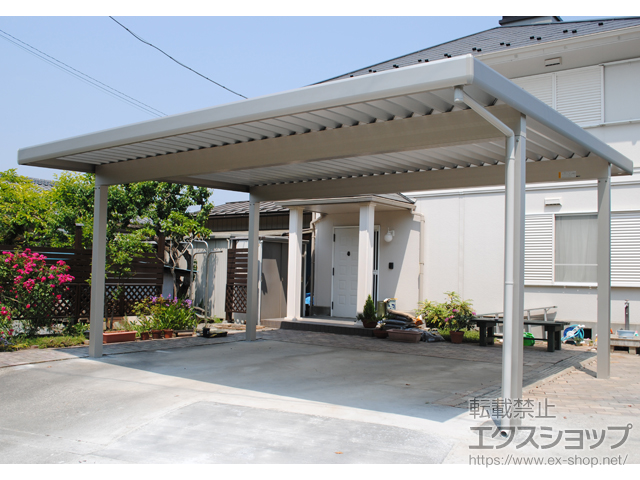 埼玉県秩父郡ののカーポート ジーポートneo Aタイプ 2台用 角柱4本柱 積雪〜100cm対応 施工例
