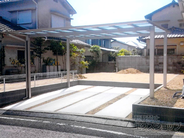 奈良県奈良市ののカーポート ソリッドポート ワイド 積雪〜20cm対応 施工例