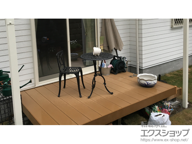 神奈川県横浜市のLIXIL リクシル（トステム）のウッドデッキ レストステージ 幕板納まり 施工例