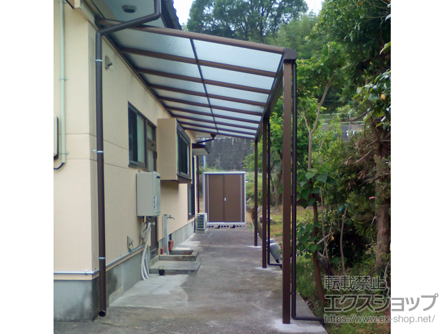 山口県山陽小野田市ののテラス屋根 プレシオステラス F型 テラスタイプ 連棟 積雪〜20cm対応 施工例