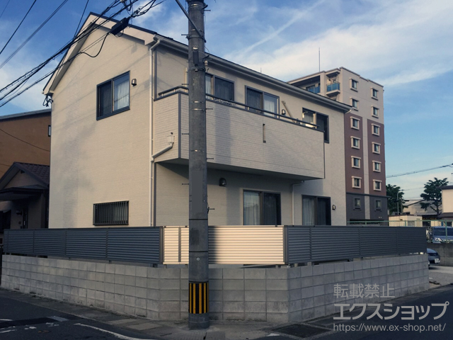 福岡県福岡市ののフェンス・柵 ミエーネフェンス 目隠しルーバータイプ 自由柱施工 施工例