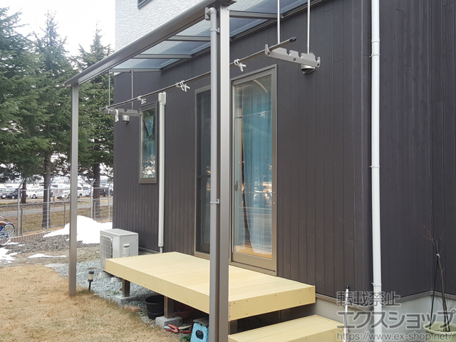 宮城県仙台市ののテラス屋根 スピーネ R型 テラスタイプ 単体 積雪〜20cm対応 施工例