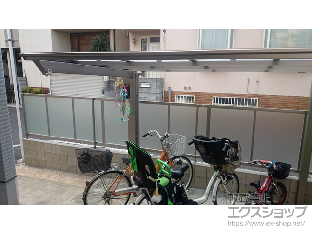 東京都府中市ののサイクルポート・駐輪場 フーゴFミニ (フラットスタイル) 積雪〜20cm対応 施工例