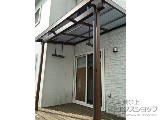 秋田県能代市ののテラス屋根 シュエット 1500 テラスタイプ 単体 積雪〜50cm対応 施工例