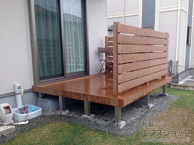 兵庫県神戸市ののウッドデッキ マージウッドデッキ＋ルーバーデッキフェンス 施工例