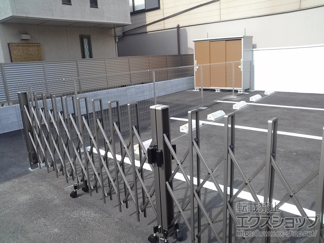 兵庫県尼崎市ののフェンス・柵 イーネットフェンス1F型 自由柱タイプ 施工例