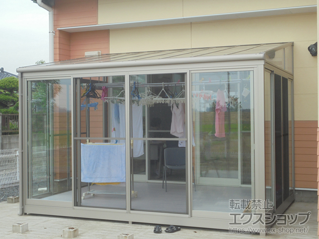 茨城県常陸太田市ののテラス屋根 スピーネ F型 テラスタイプ 単体 積雪〜20cm対応 施工例