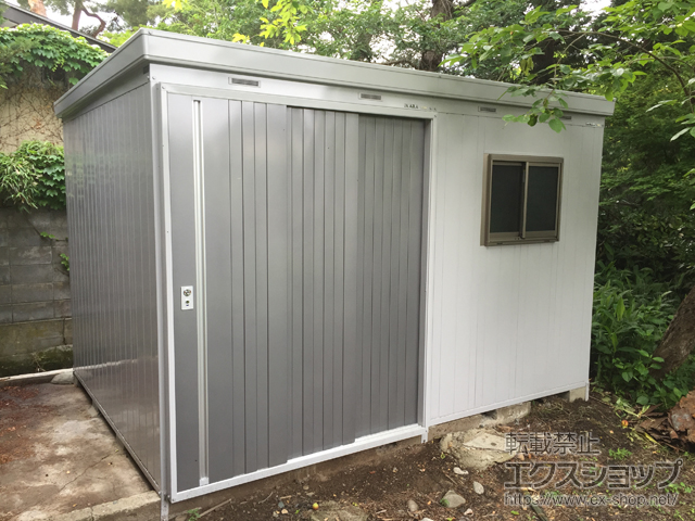 山形県長井市のの物置・屋外倉庫 ネクスタ大型 多雪地型 3580×2630×2375 NXN-94H-PG 施工例