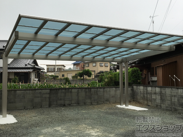 三重県津市ののカーポート エフルージュツインEX 後方支持タイプ 積雪〜20cm対応 施工例