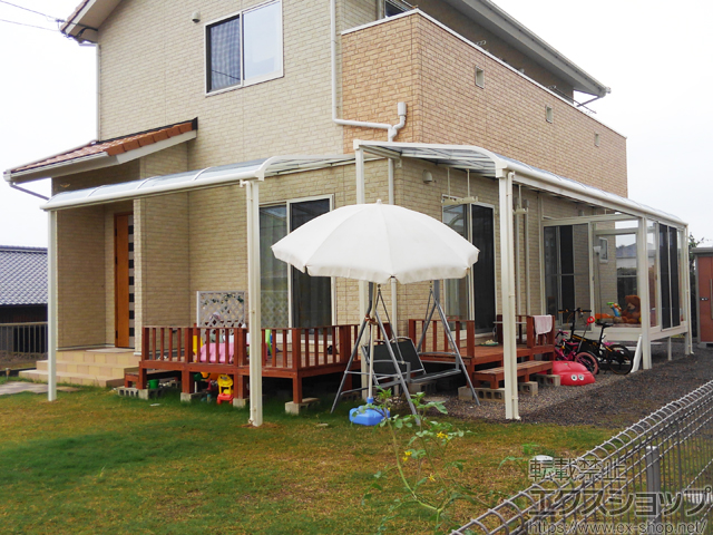 愛媛県新居浜市ののテラス屋根 スピーネ R型 テラスタイプ 単体 積雪〜20cm対応※はね出し仕様 施工例