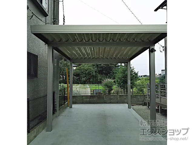 埼玉県ふじみ野市のLIXIL リクシル（トステム）のカーポート テリオスポートIII 1500 1台用 角柱4本仕様 積雪〜50cm対応 施工例