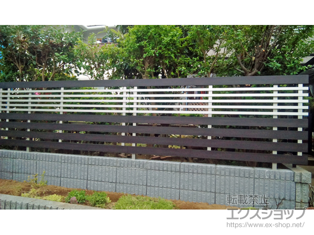 千葉県四街道市ののフェンス・柵 ルシアスフェンスH04型 自由柱 　複合カラー 施工例