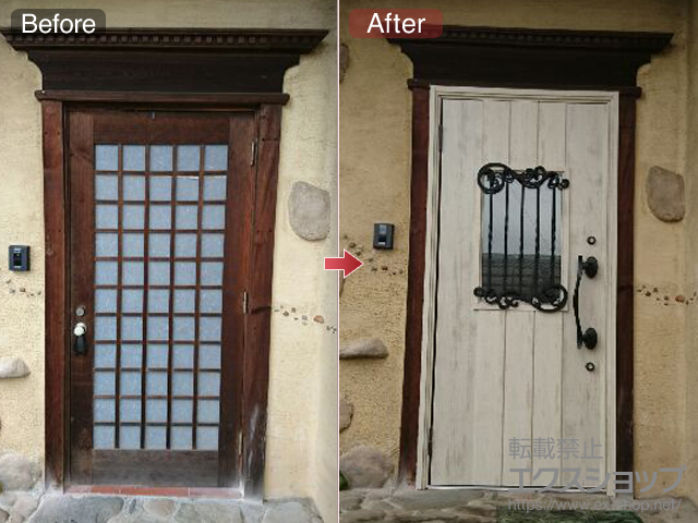 群馬県前橋市のLIXIL リクシル（トステム）の玄関ドア リシェントII 断熱K4仕様 片開き仕様(ランマ無)L C42型 施工例